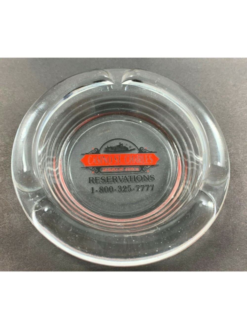 Casino St Charles Vintage Glass Ashtray Riverfront Station St Louis MO - Picture 5 of 7
